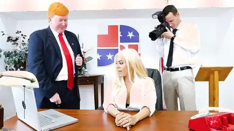 Buxomy Latina is in the office in an HARD-CORE parody