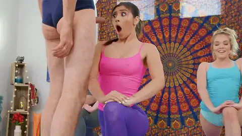 Brooklyn Gray enjoys yoga nearly as much as yam-sized spears