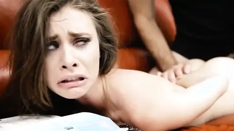 Stepdaughter Anya Olsen is disciplined by her father's man sausage