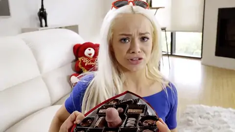 He surprises his blond stepsister with a freaky bounty