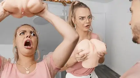 Spunk on blond glasses by ass-fuck internal cumshot intercourse plaything