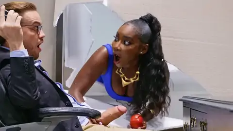 Stuck in a wall while a BWC penetrates the ebony from behind