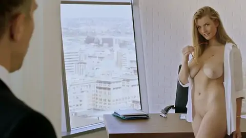 Ultra-Uber-cute light-haired with blue eyes gets facialized in her office