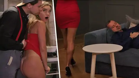 Russian girl with long hair and immense bum gets porked