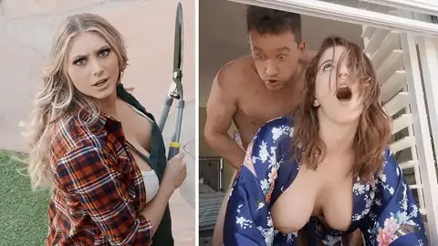 The gardener is cropping out his gigantic ginormous jism-shotgun