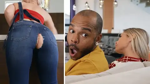 BIG BLACK COCK is fuckin' curvy light-haired whore in the kitchen