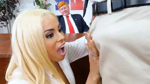 Phat-Jugged Latina is in the office in an HARD-CORE parody