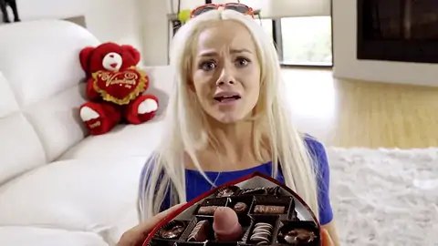He surprises his platinum-towheaded stepsister with a bizarre gift