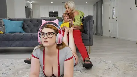 The platinum-blonde MILF is nailed by a BIG BLACK COCK in the kitchen