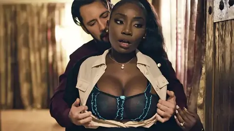 Squeezing real estate agent's thick tits to make a deal