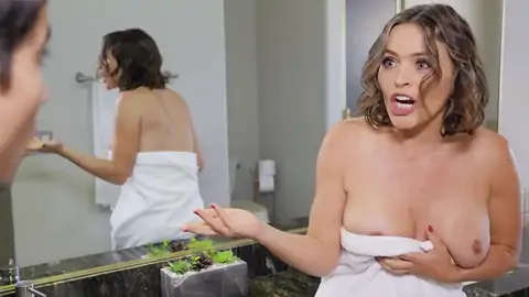 Stepson is fingerblasting the MILF's twat under the table