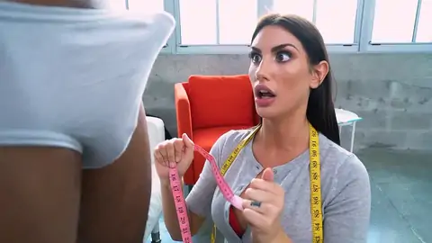 August Ames is measuring 1 really ginormous dark-hued schlong