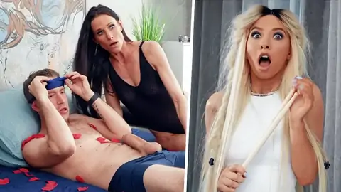 Blinded guy getting a mitt-job by Kenzie Reeves