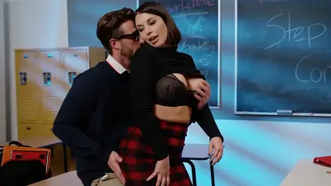 Insatiable schoolteacher has penetrate-a-thon in the standing doggystyle posture