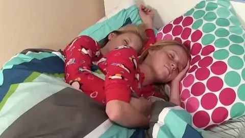 Cool POINT OF VIEW palm-job by small stepdaughters in pajamas